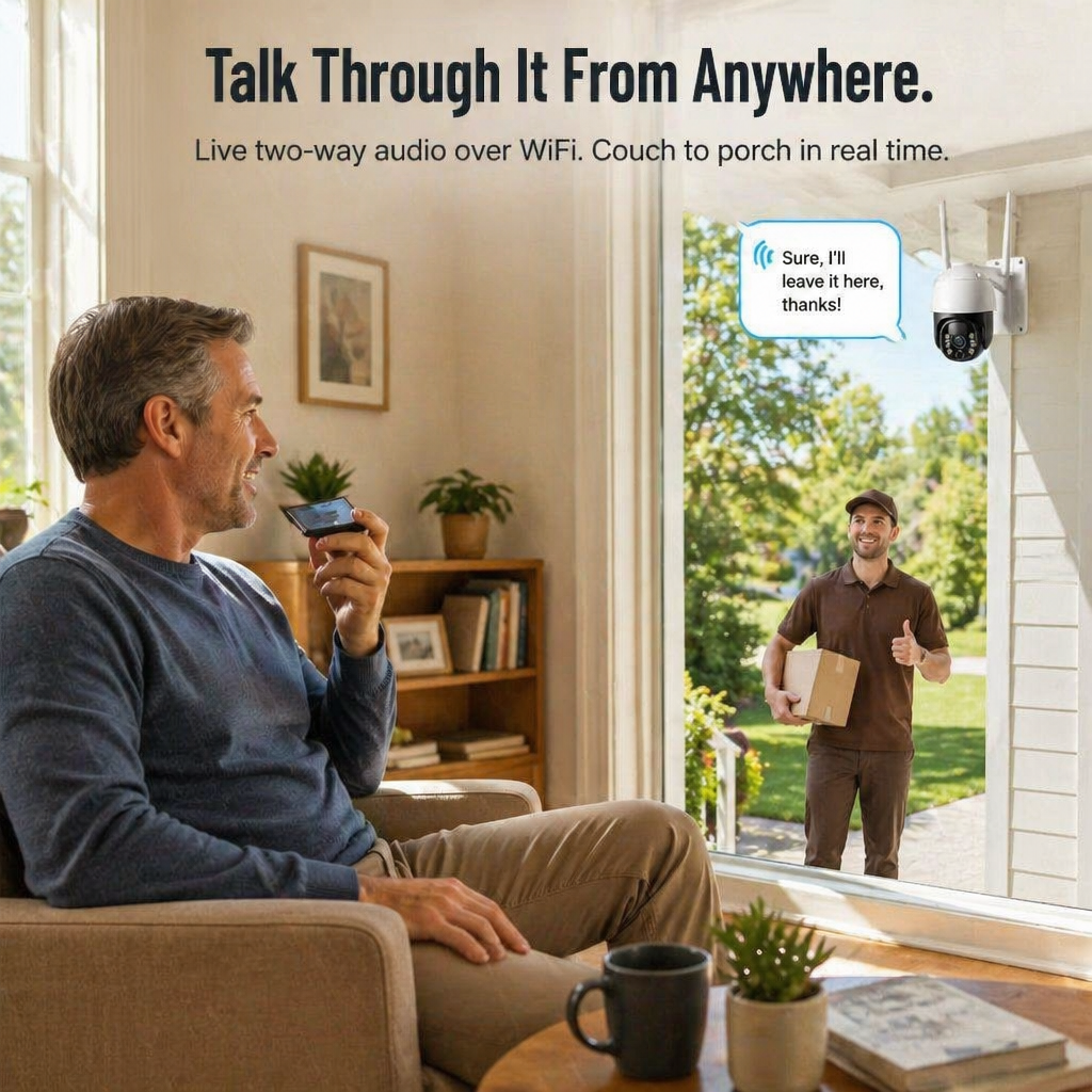 SolarSentry Wireless Outdoor Camera | Monitor Every Blind Spot Around the Clock, No Cables, No Fees | elesira