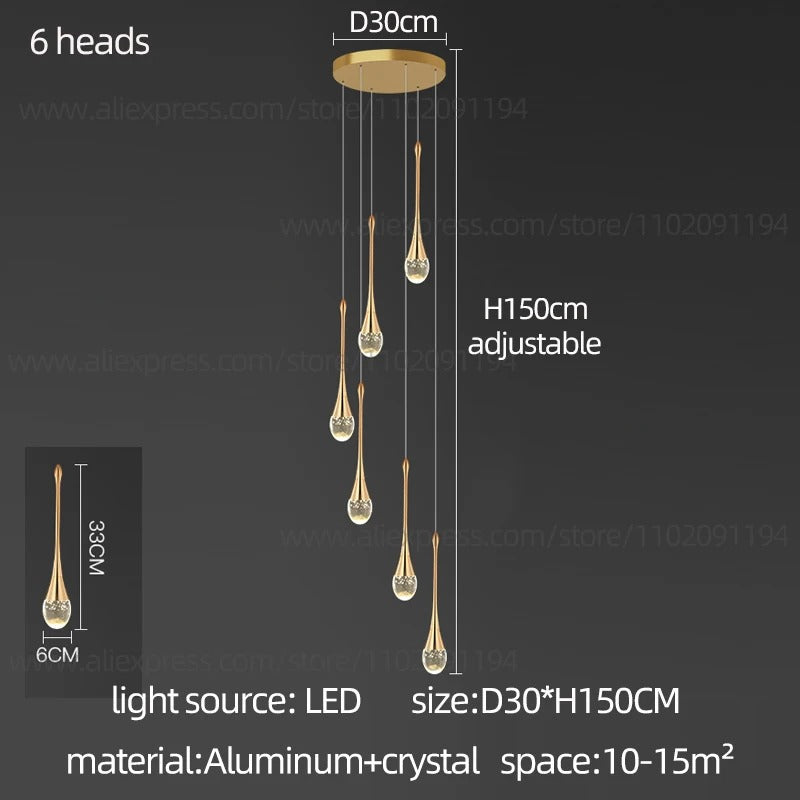 Golden Teardrop Lighting Fixture | elesira