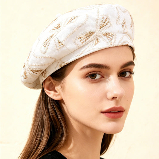 Bonnet Paillettes & Nœud — Chapeau Femme Bohème Élégant