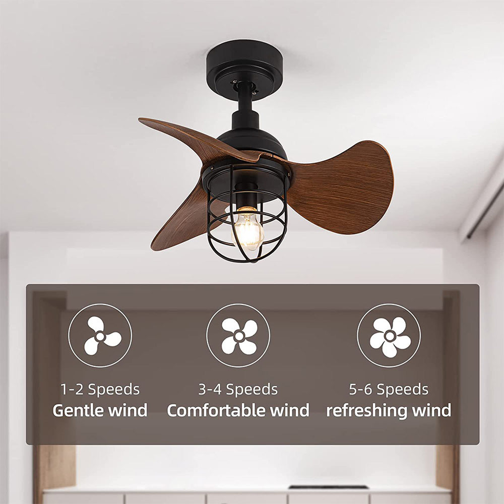 Charming Contemporary Ceiling Fans in Dark Walnut with Lamp | elesira