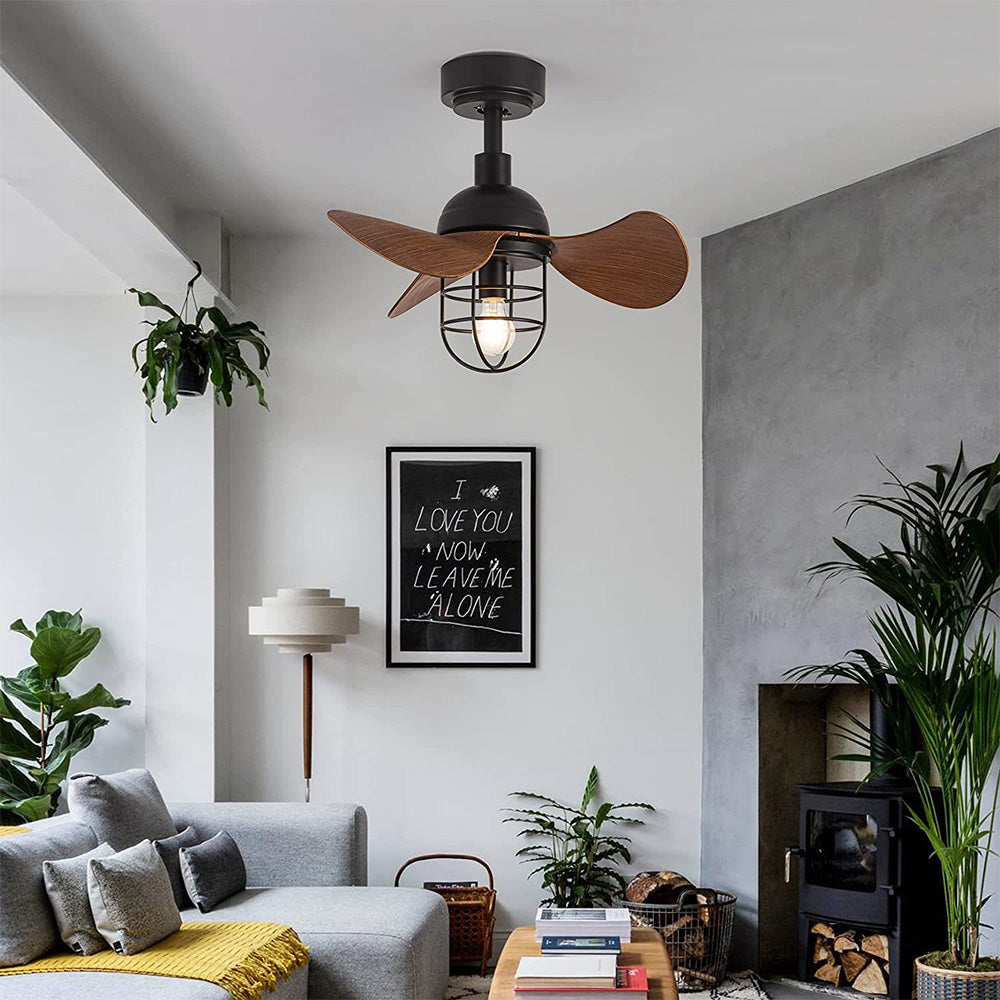 Charming Contemporary Ceiling Fans in Dark Walnut with Lamp | elesira