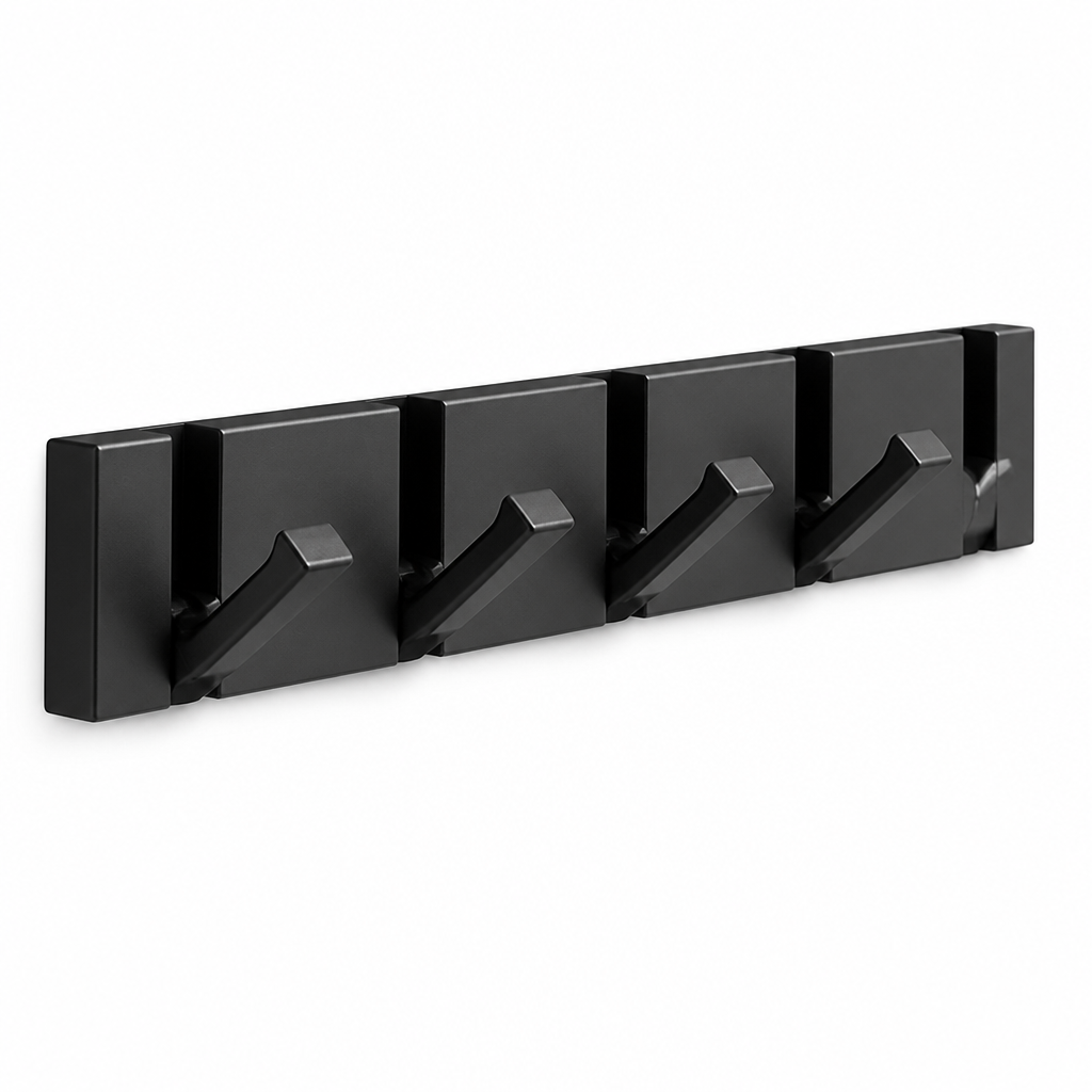 Space-Saving Foldable Aerospace Aluminum Wall Hook (2–6 Hooks) | elesira