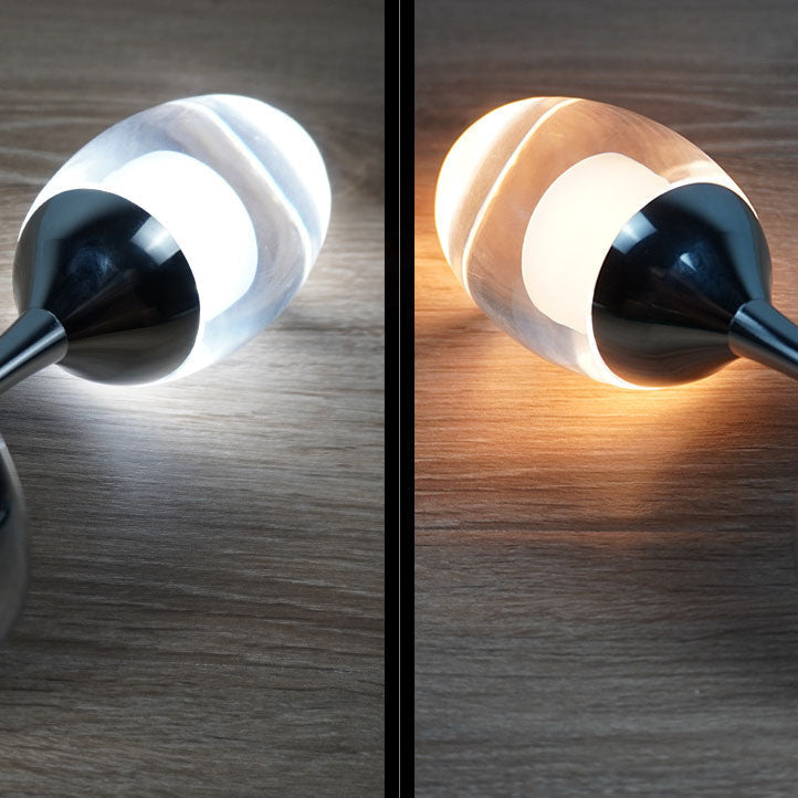 Chromowana lampka nocna LED w kształcie kieliszka do wina, z USB | elesira