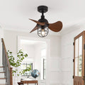 Charming Contemporary Ceiling Fans in Dark Walnut with Lamp | elesira