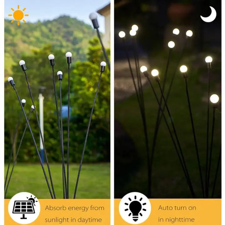 Waterdichte zonnelantaarns met vuurvliegjes en 6 leds | elesira