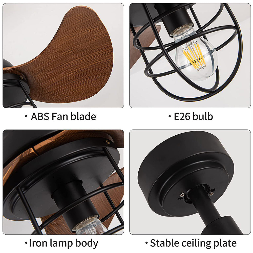 Charming Contemporary Ceiling Fans in Dark Walnut with Lamp | elesira