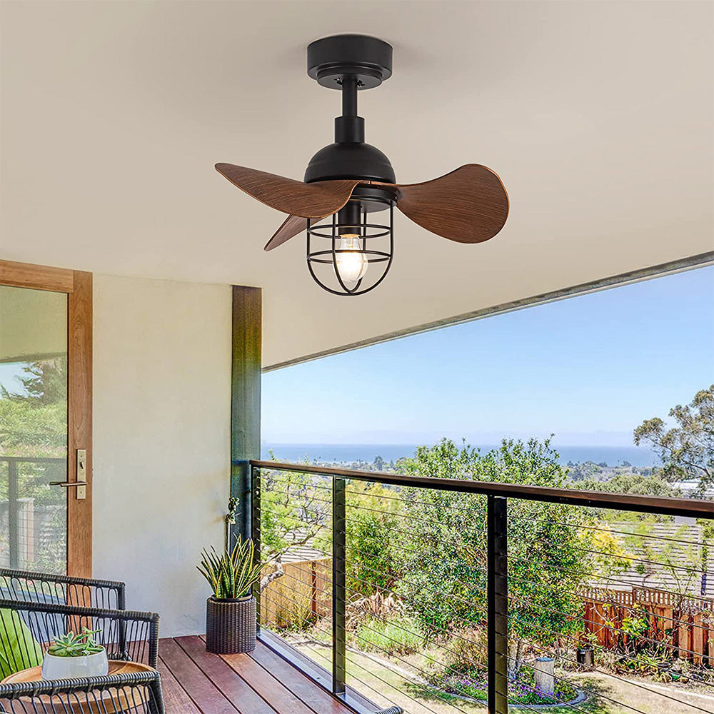 Charming Contemporary Ceiling Fans in Dark Walnut with Lamp | elesira