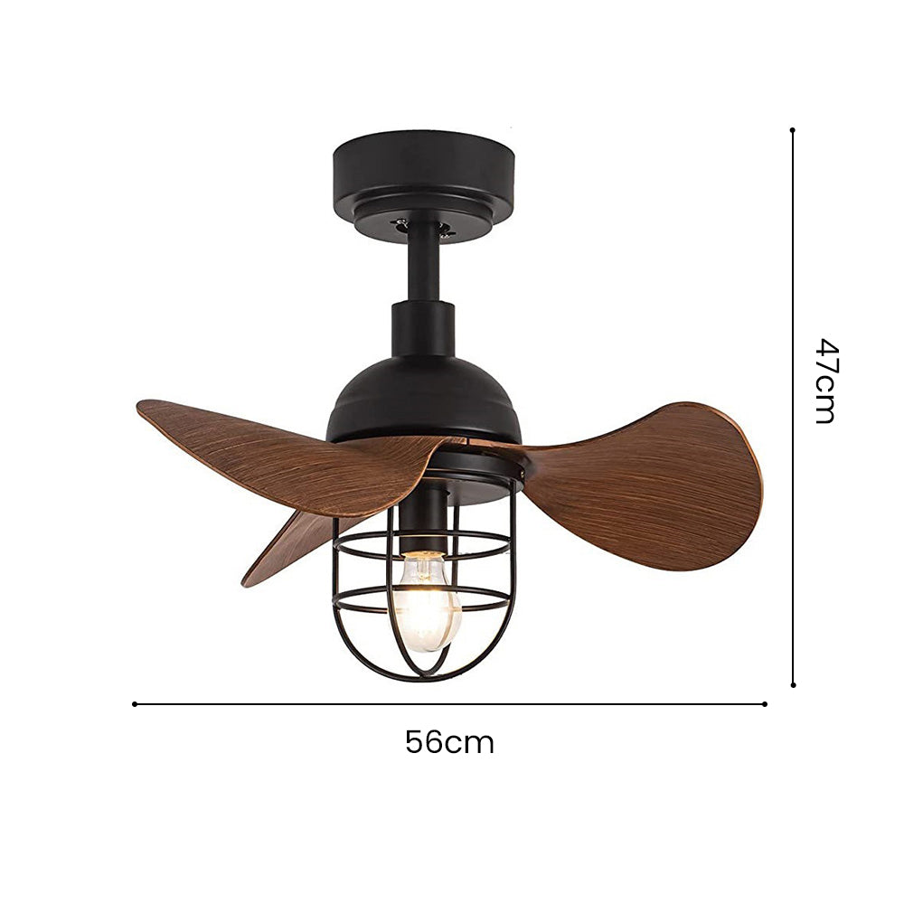 Charming Contemporary Ceiling Fans in Dark Walnut with Lamp | elesira