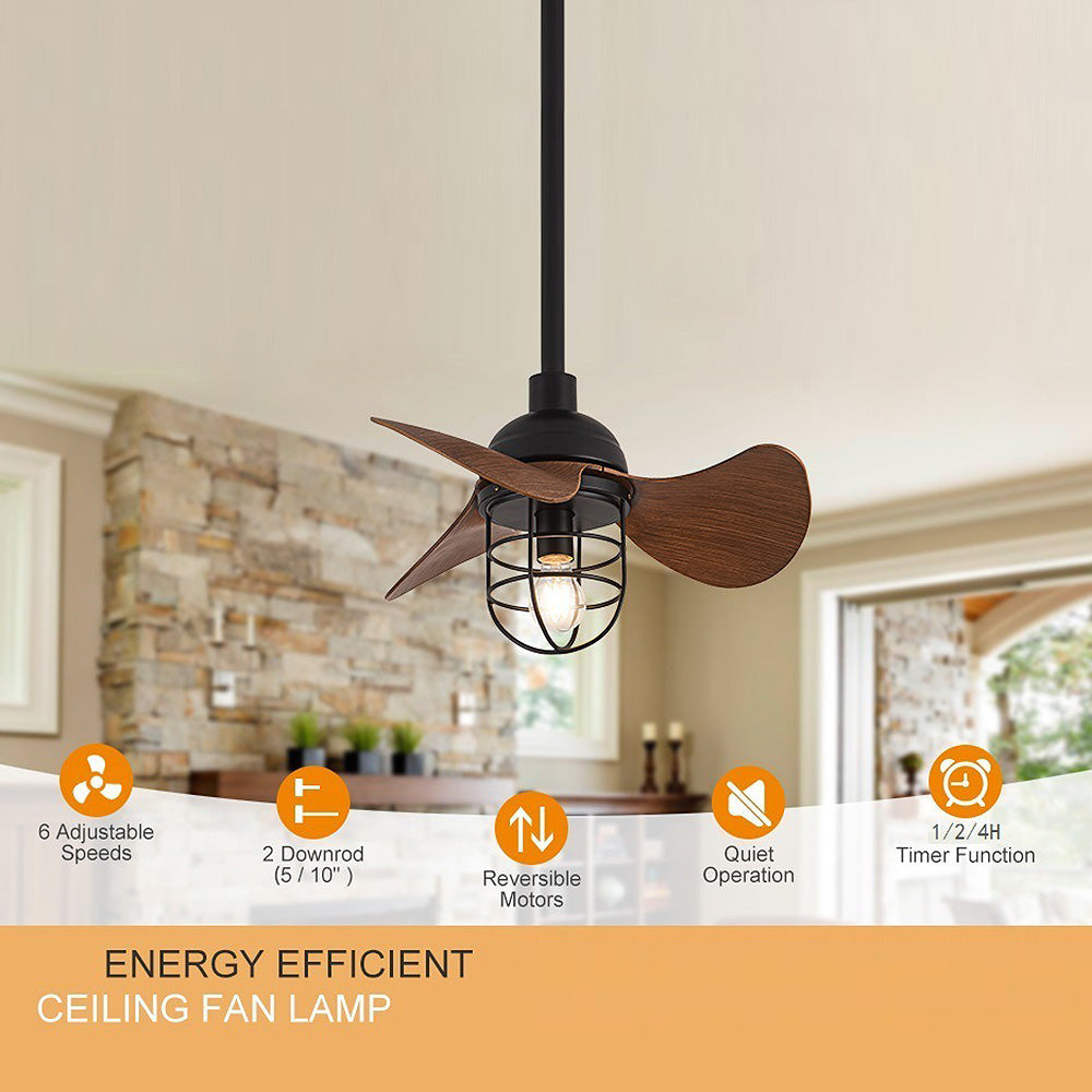 Charming Contemporary Ceiling Fans in Dark Walnut with Lamp | elesira