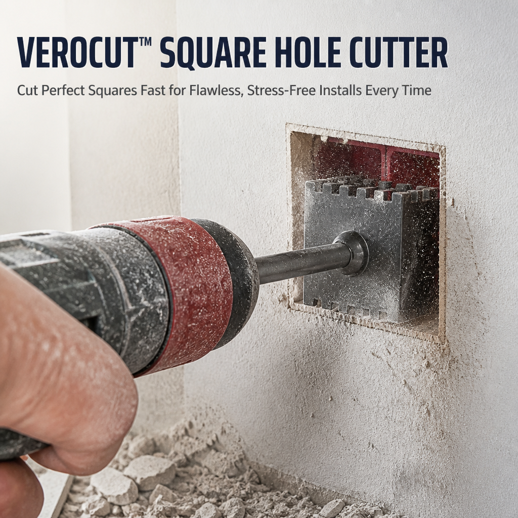 Emporte-pièce à trous carrés VeroCut | Découpez rapidement des carrés parfaits pour des installations impeccables et sans stress, à chaque fois | elesira