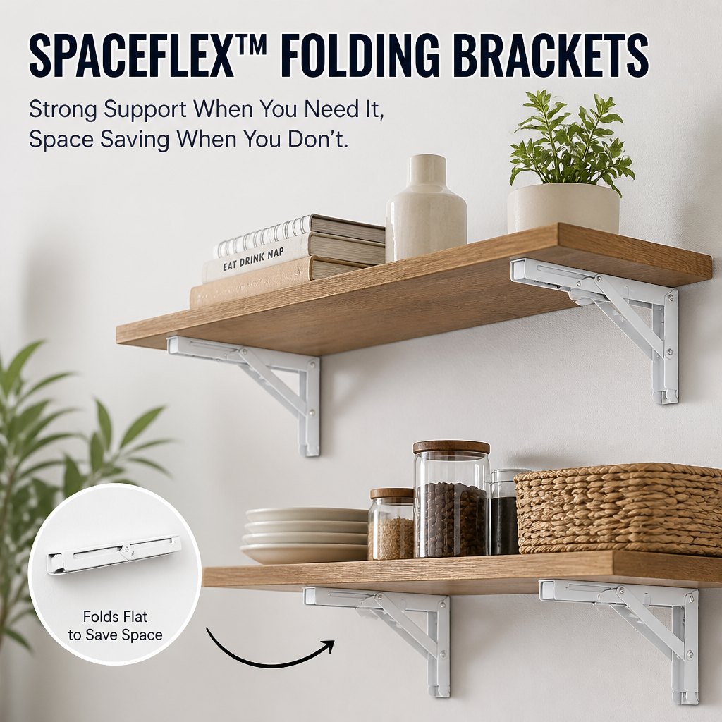 SpaceFlex | קפלו את המדפים ואחסנו אותם כדי להחזיר לעצמכם כל סנטימטר של שטח רצפה | elesira