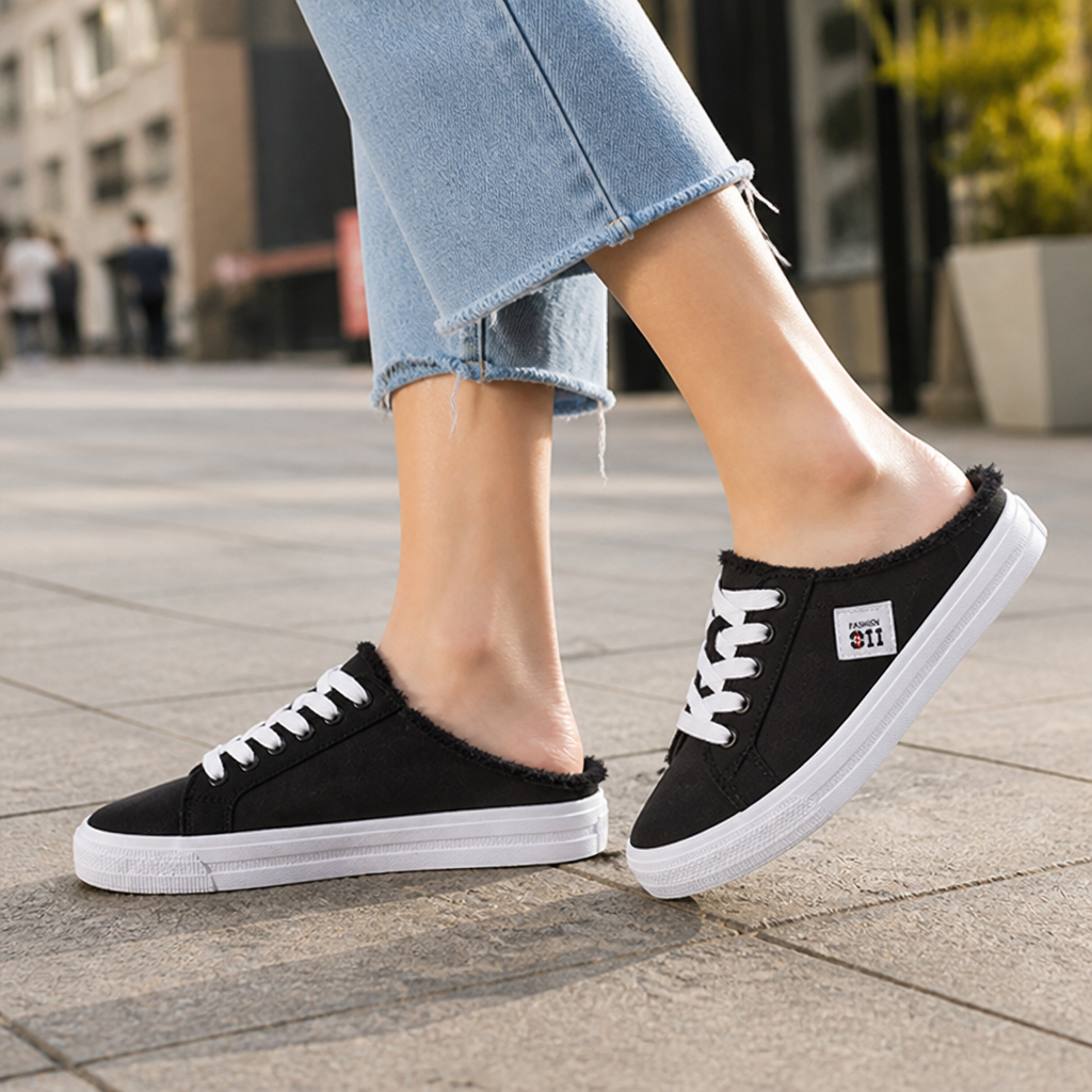 VivaStride Denim Mule Sneakers | Κάντε ανάλαφρα βήματα, δείξτε δυναμική και νιώστε ασταμάτητη όλη μέρα | elesira