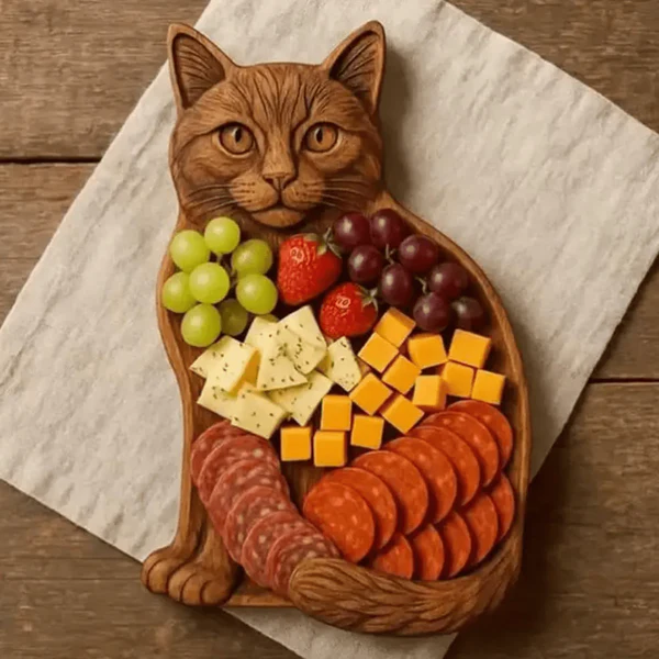 Snack Tray - Solid Wood Platter - Animal Motif - NaturKueche | elesira