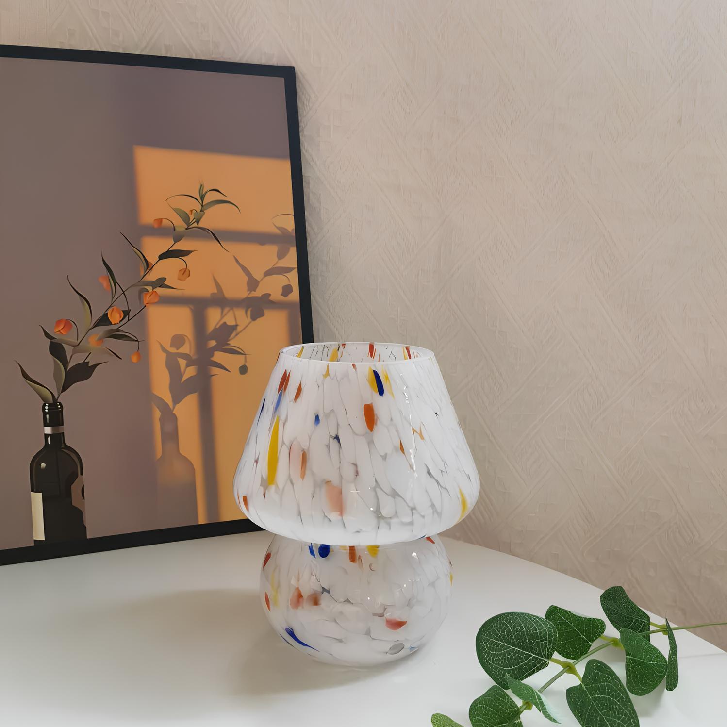 Hand-Blown Glass Art Lamp – Elegant Ambient Lighting for Home Décor | elesira