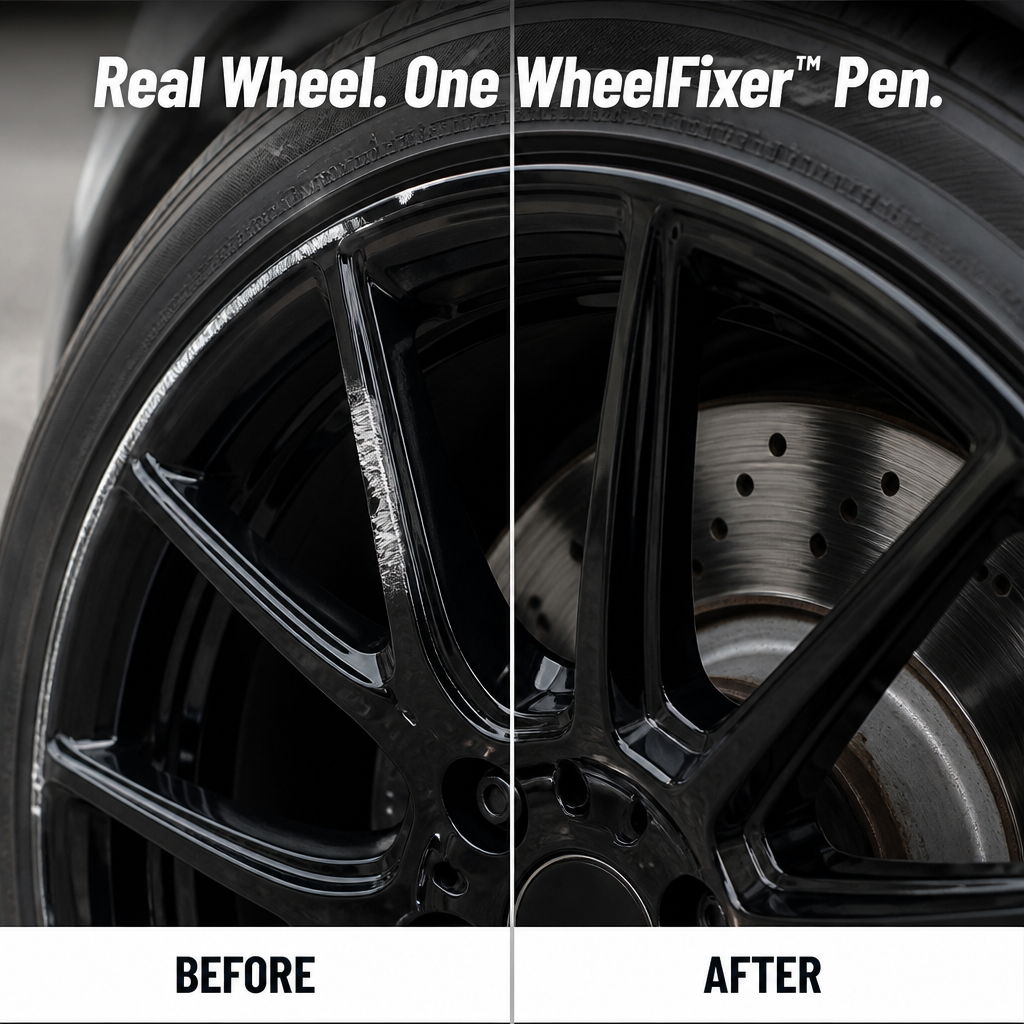 WheelFixer | Nascondi i graffi da marciapiede e ravviva in pochi minuti i cerchi neri lucidi originali | elesira
