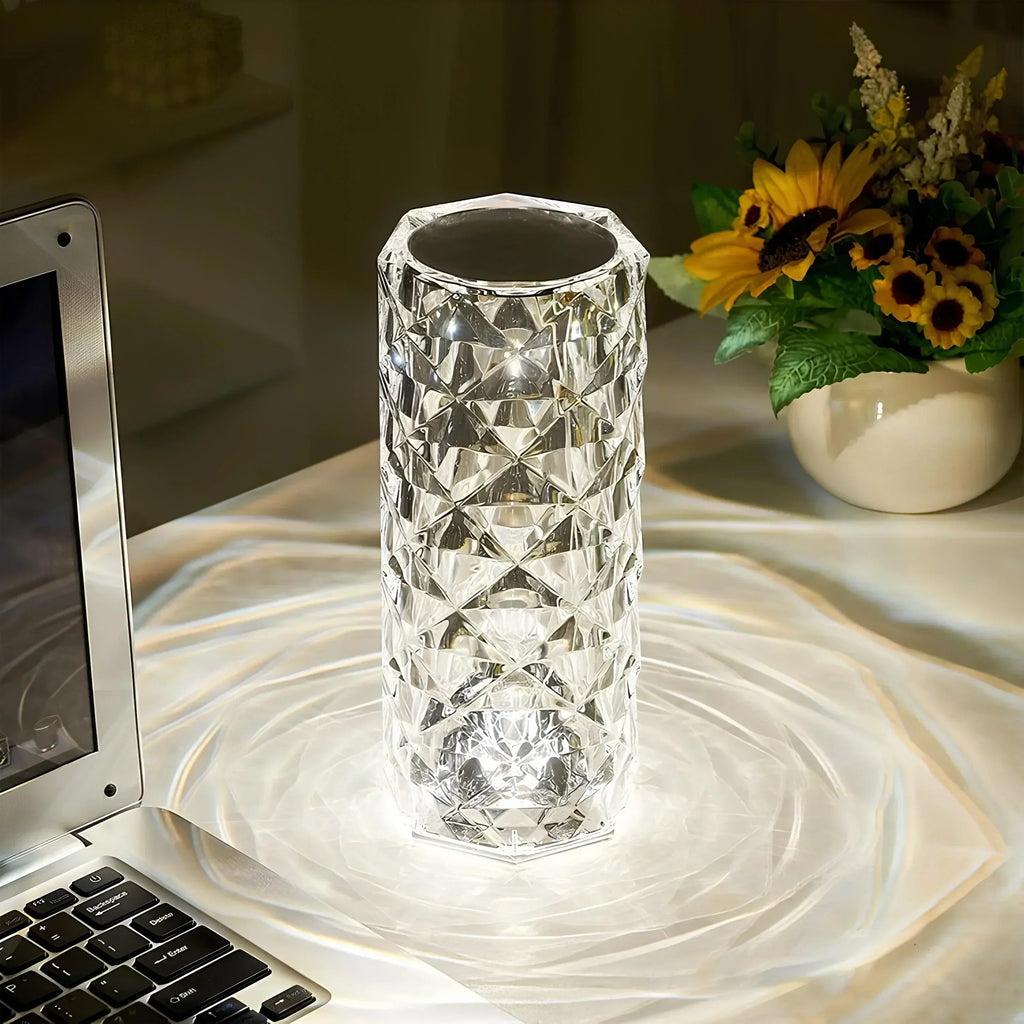 RadiantGlow-kristallen aanraaklamp – Dimbare ledverlichting met kleurwisseling | elesira