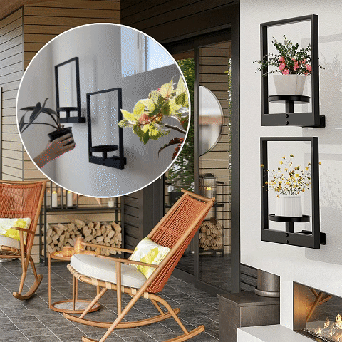 Wall Mounted Plant Holder - Metal Frame - Space-Saving - Plantify | elesira