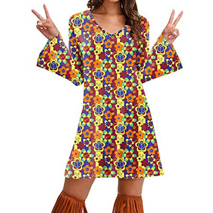 Robe Hippie Femme – Style Bohème Psychédélique 70s