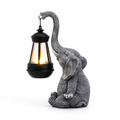 Solcelledrevet have lanterne i resin med varmt lys (elefantdesign) | elesira