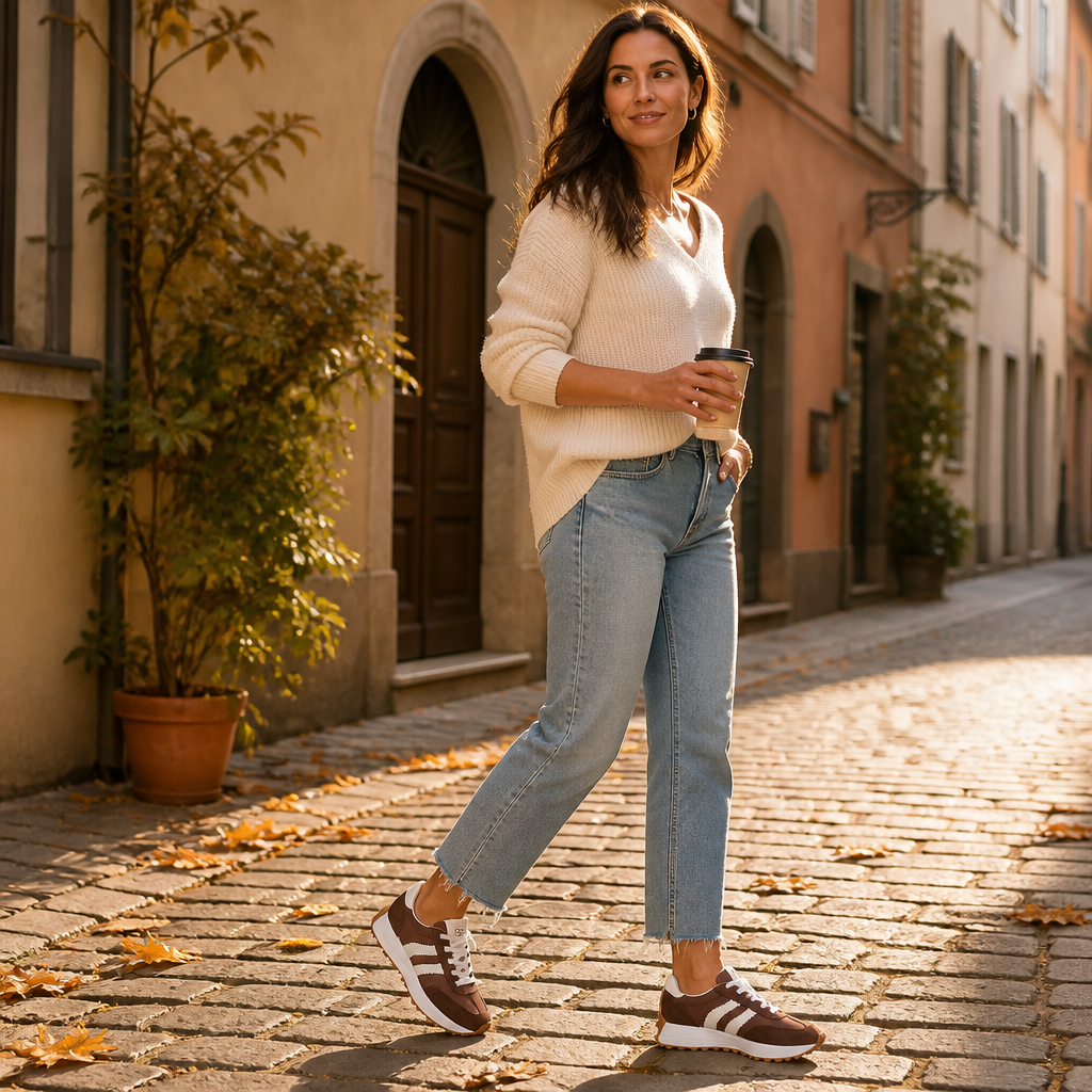 VelouraStep – Sapatilhas de plataforma vintage com sola almofadada confortável | elesira