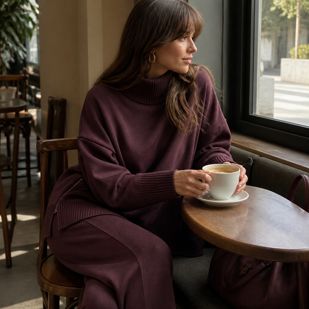 SilvaEase – Ensemble confortable composé d’un pull oversize et d’un pantalon à jambes larges | elesira