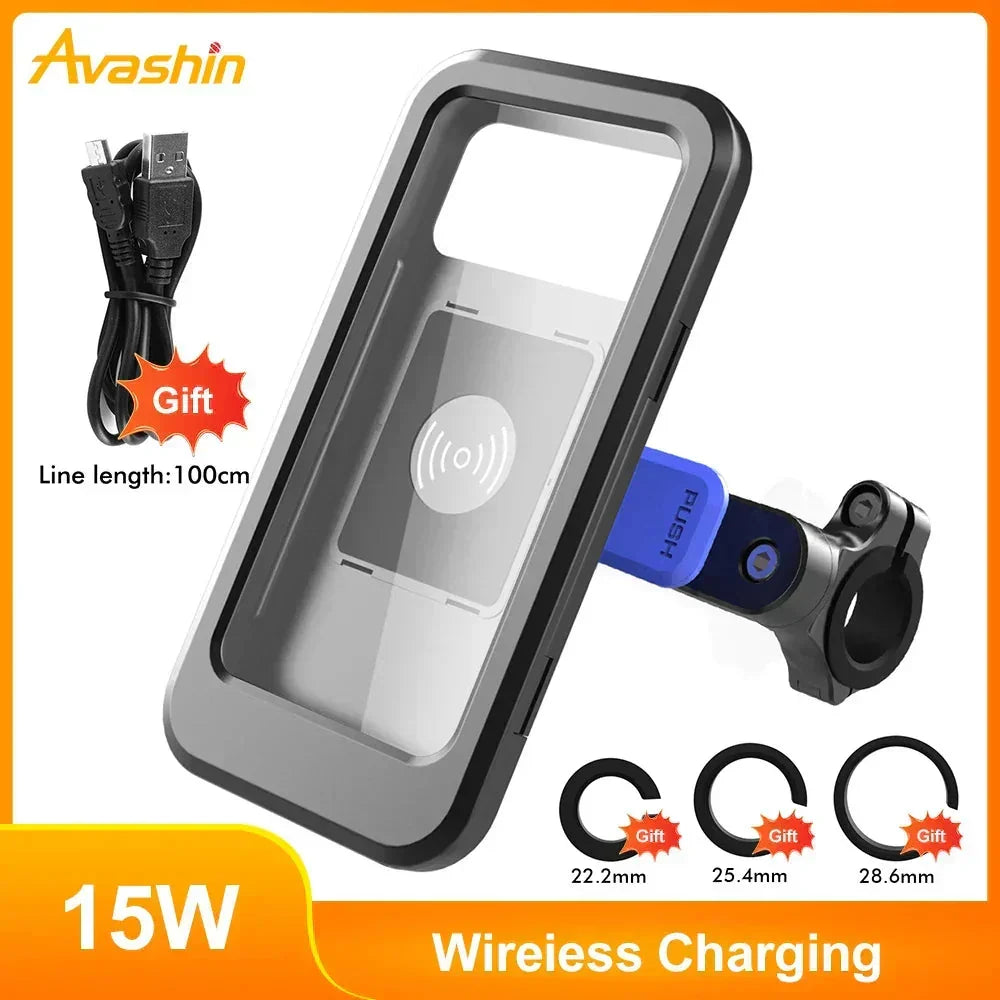 Wireless Charging Bicycle Phone Mount – Waterproof Design | elesira
