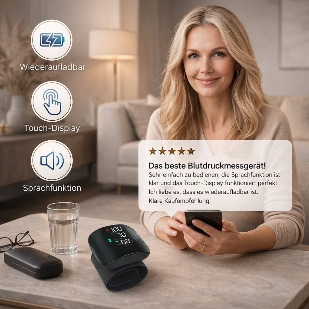 Bloeddrukmeter voor de pols - Oplaadbaar digitaal apparaat | elesira