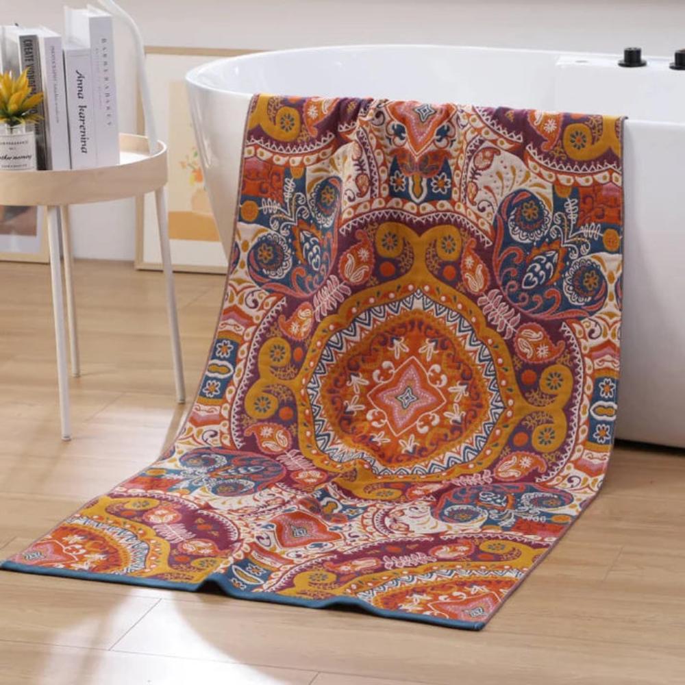 Serviette en coton de style vintage à motif bohème | elesira