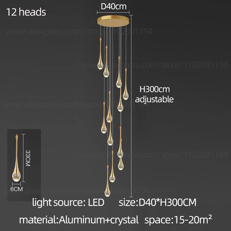 Golden Teardrop Lighting Fixture | elesira