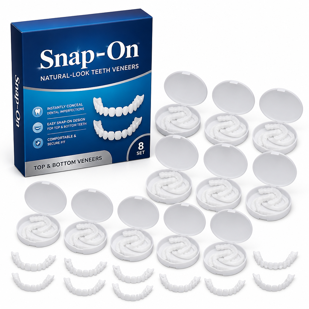 Snap-On Natural-Look Teeth Veneers (Top & Bottom) | elesira