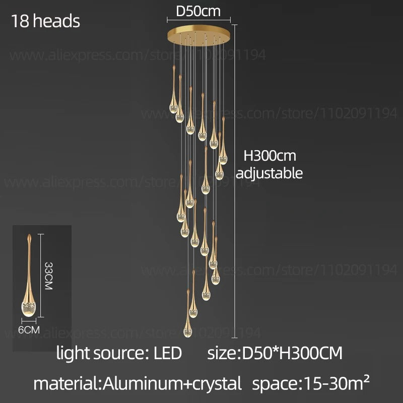 Golden Teardrop Lighting Fixture | elesira