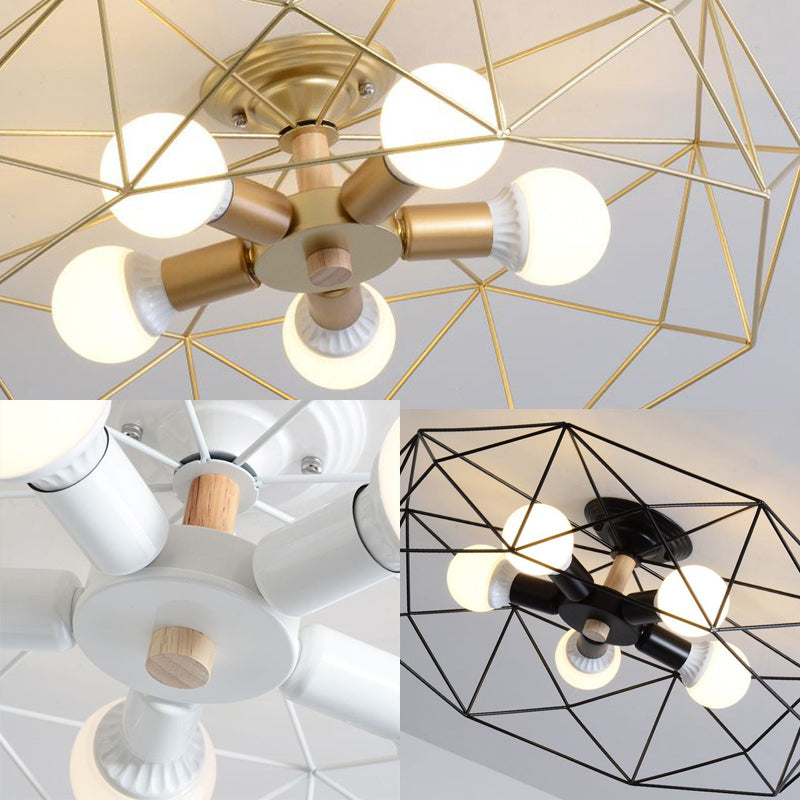 IndustrialGlow – Semi-recessed ceiling lamp with geometric design | elesira