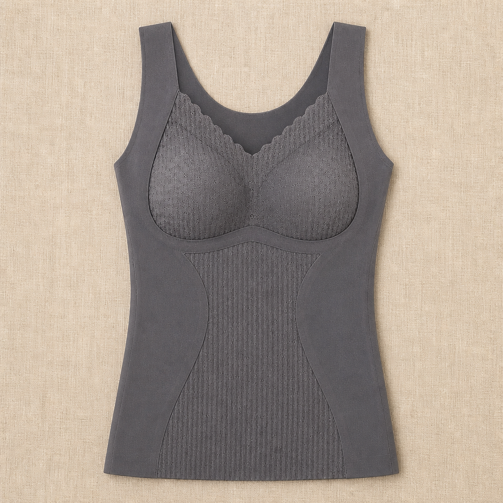 VeloFlex – Termisk, sømløs modellerende camisole med integreret blonde-bh | elesira