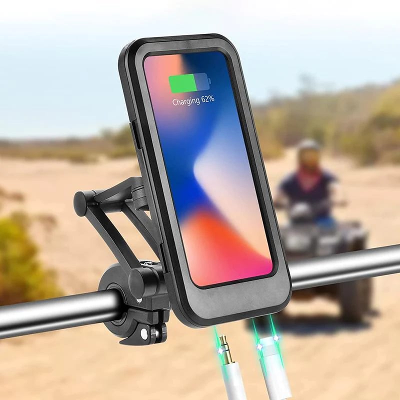 Wireless Charging Bicycle Phone Mount – Waterproof Design | elesira