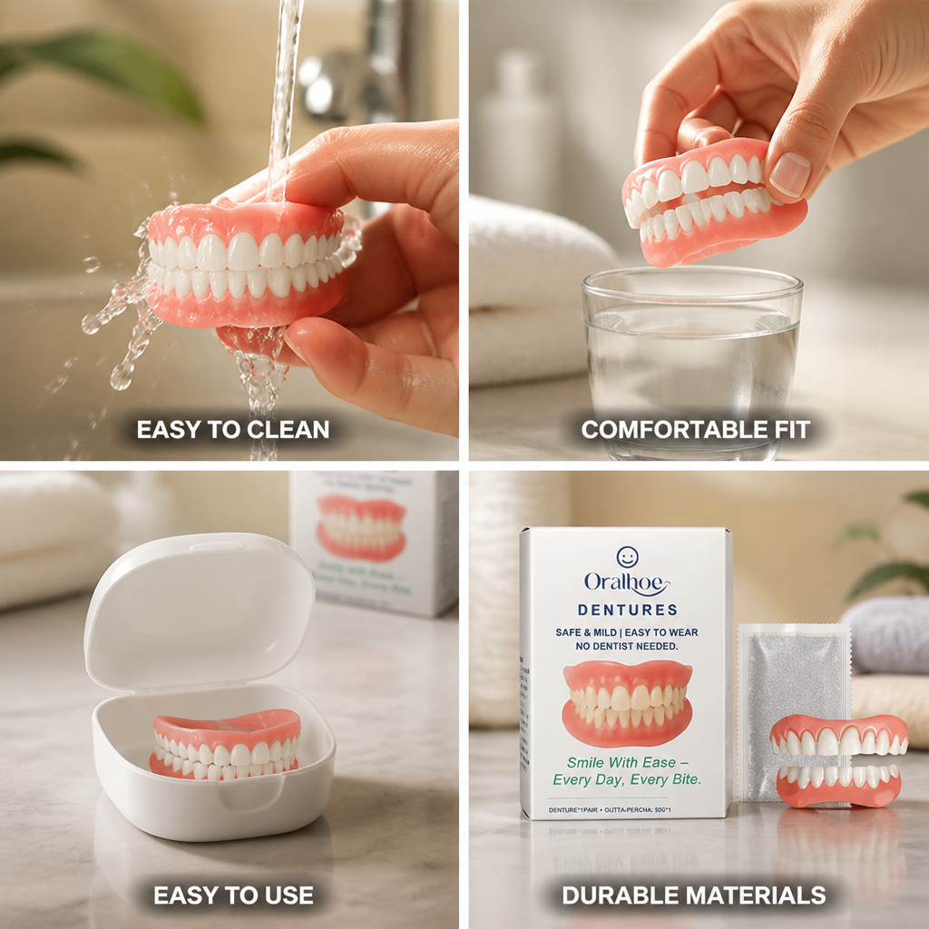 Soft Silicone Natural-Looking Temporary Denture Kit | elesira
