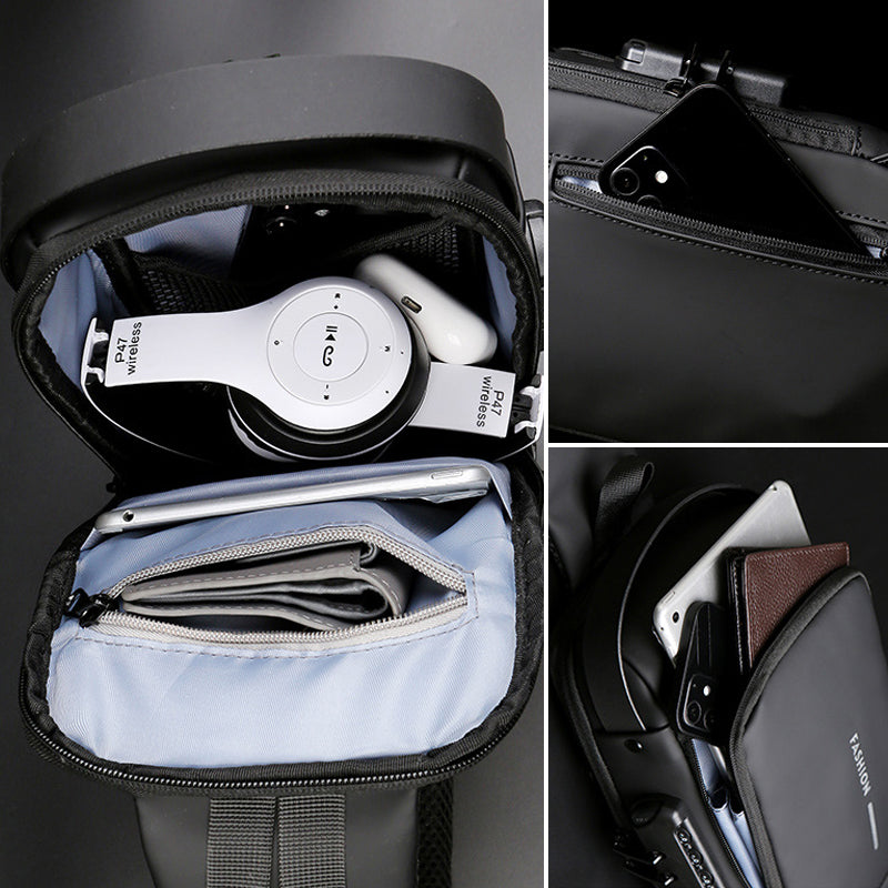 Waterproof and Theft-Resistant Shoulder Bag with USB Port | elesira