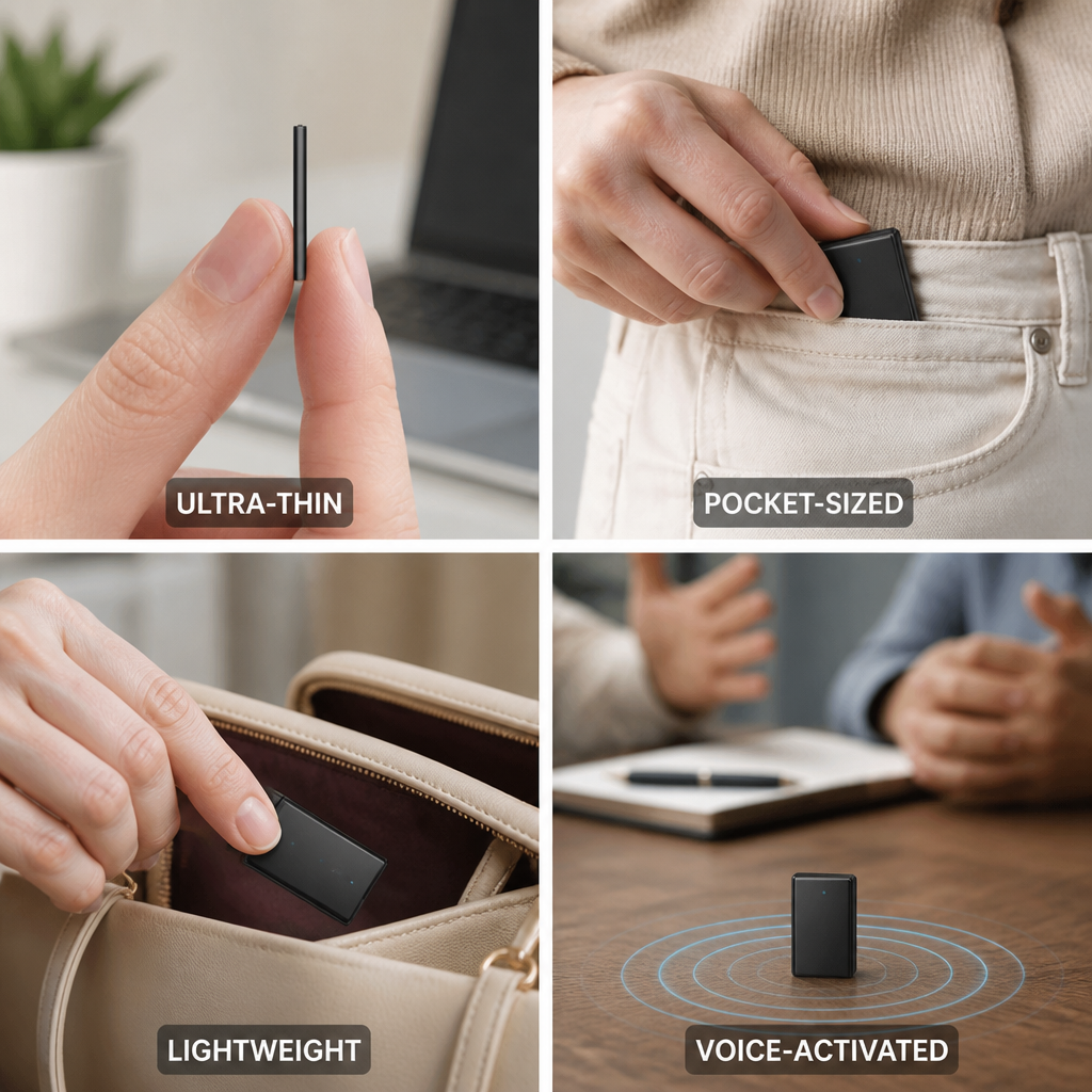 Voice-Activated Ultra-Compact Voice Recorder (50-Hour Recording) | elesira