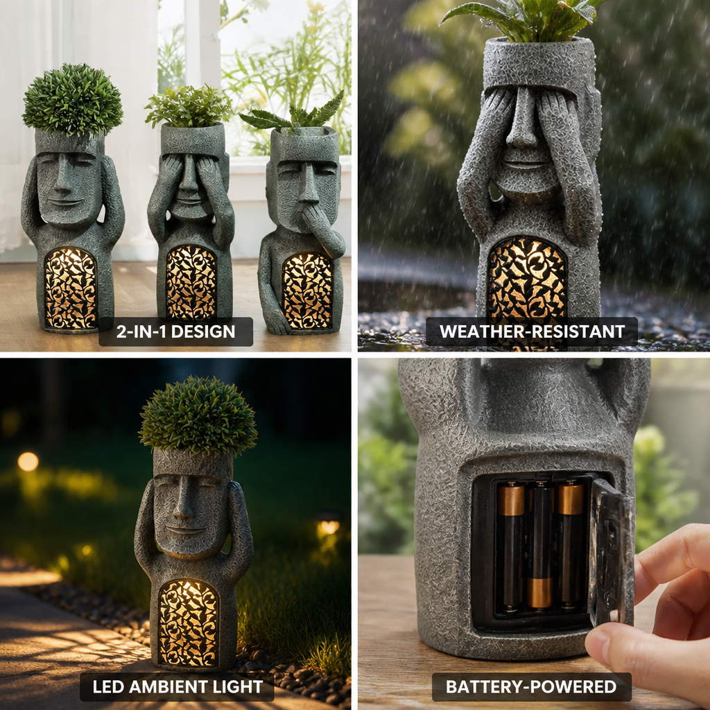 Jardinera LED resistente a la intemperie y alimentada por batería | elesira