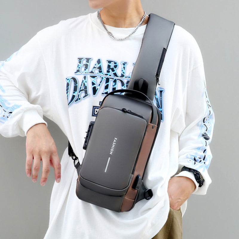 Waterproof and Theft-Resistant Shoulder Bag with USB Port | elesira