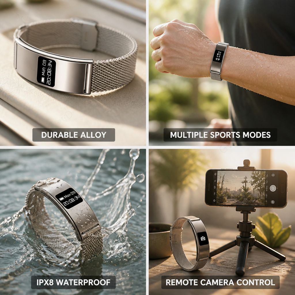Pulsera deportiva impermeable de aleación de zinc con certificación IPX8 | elesira