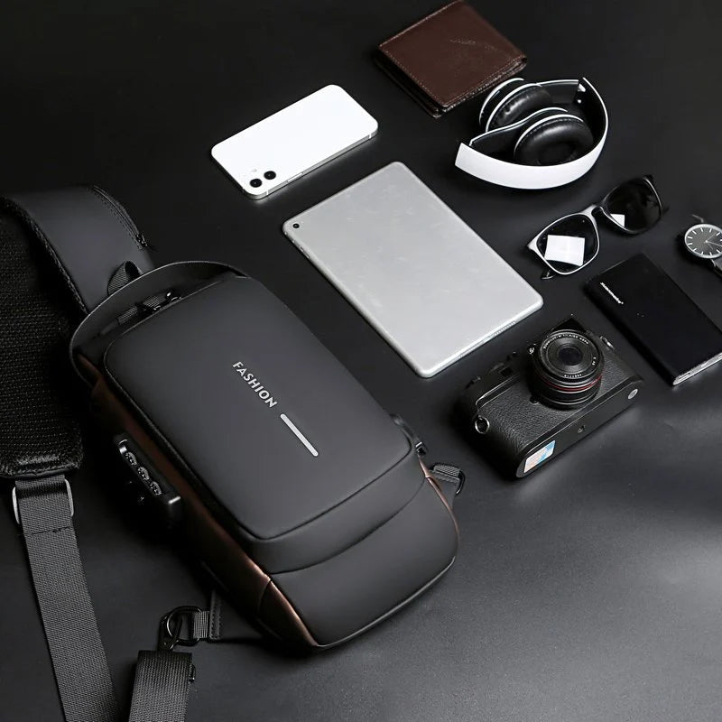 Waterproof and Theft-Resistant Shoulder Bag with USB Port | elesira