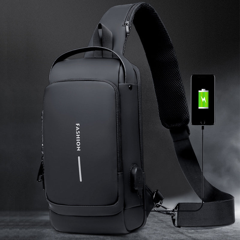 Waterproof and Theft-Resistant Shoulder Bag with USB Port | elesira