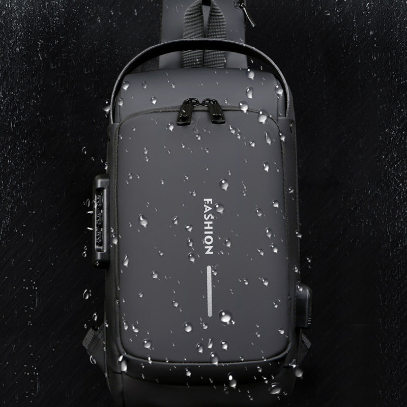 Waterproof and Theft-Resistant Shoulder Bag with USB Port | elesira