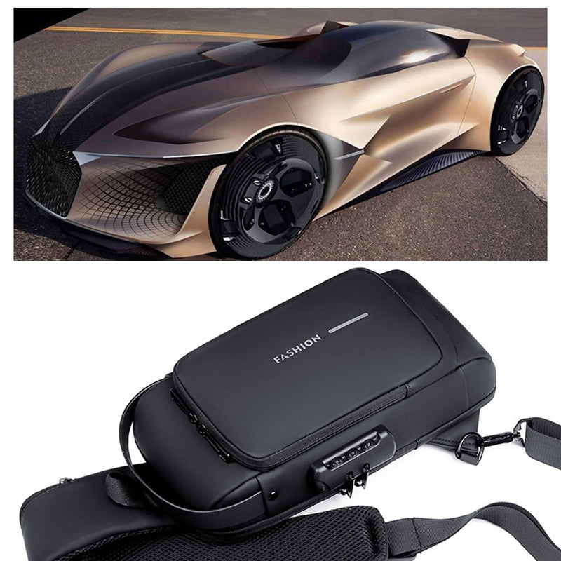 Waterproof and Theft-Resistant Shoulder Bag with USB Port | elesira