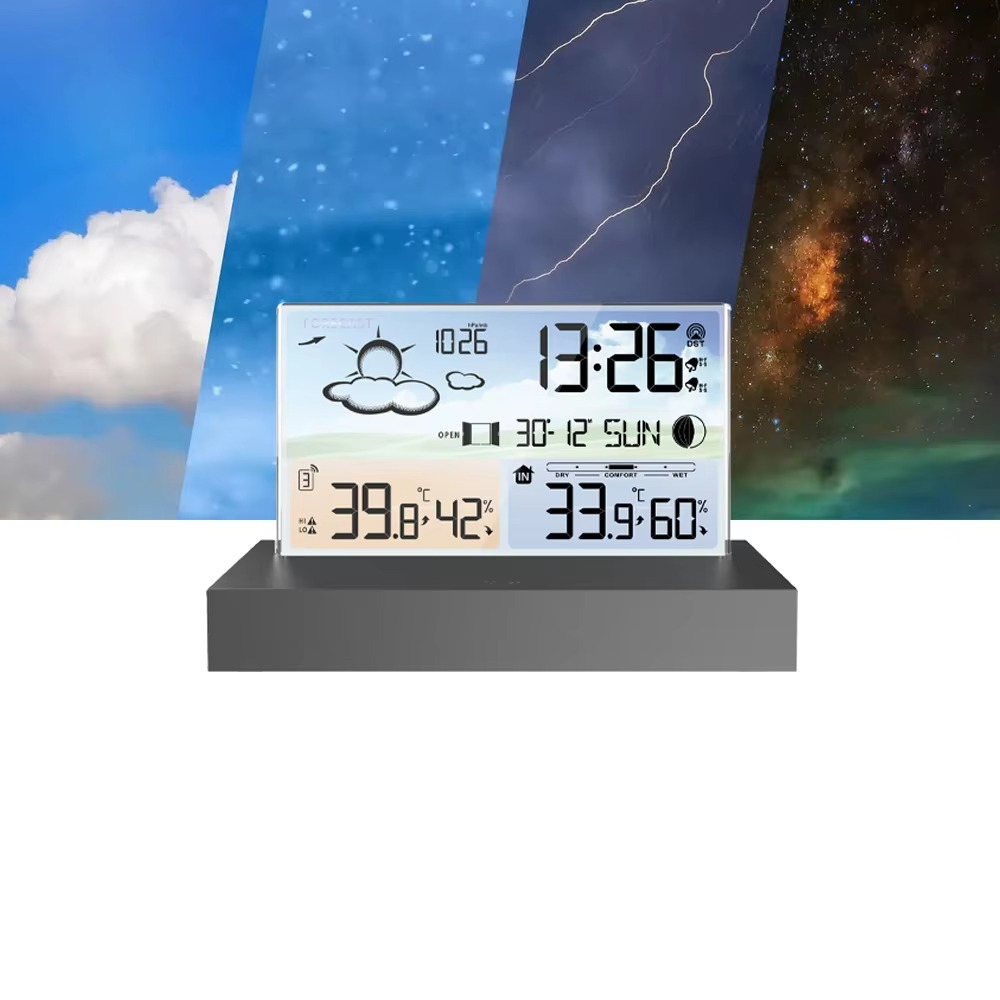 Horloge de bureau intelligente en acrylique avec alarme et affichage de la température | elesira