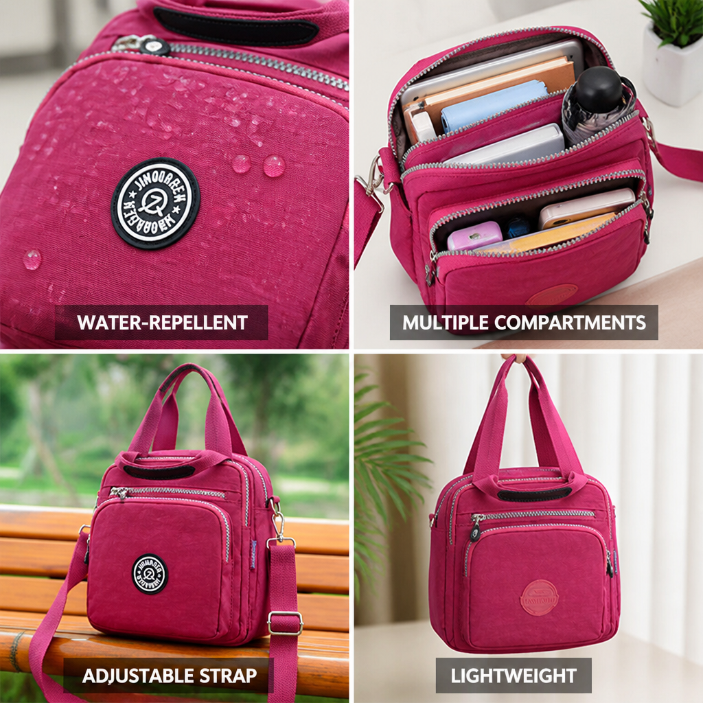 Water-Repellent Multi-Compartment Crossbody Bag | elesira