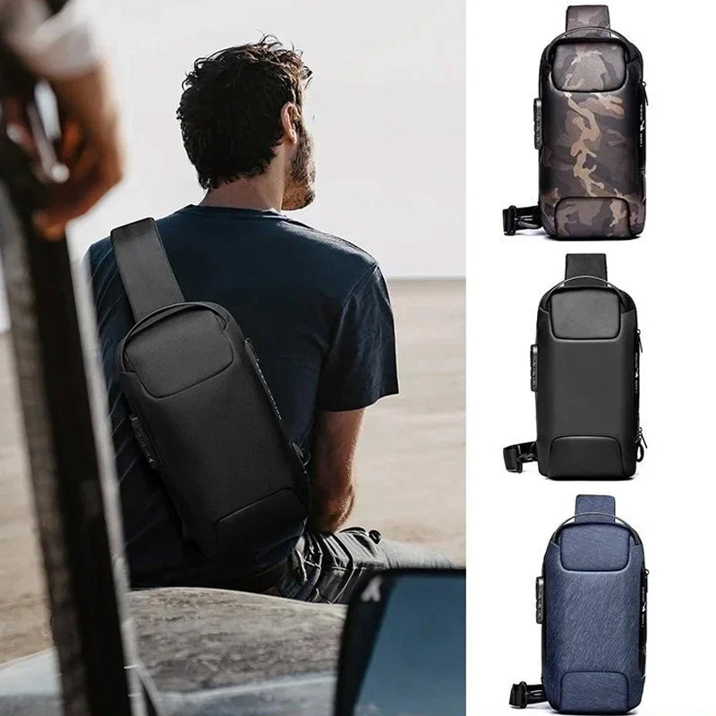 Waterproof and Theft-Resistant Shoulder Bag with USB Port | elesira