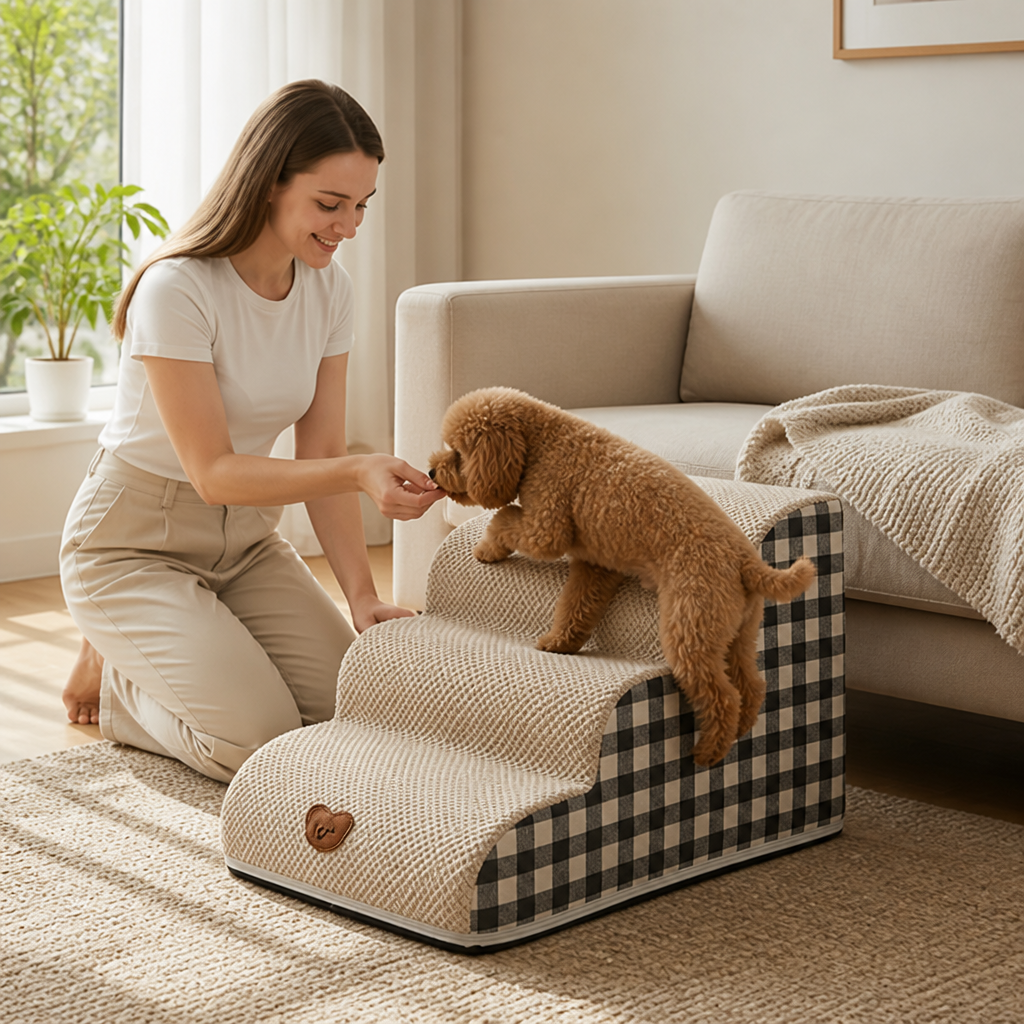 Soft Foam Non-Slip Pet Stairs (Removable Washable Cover) | elesira