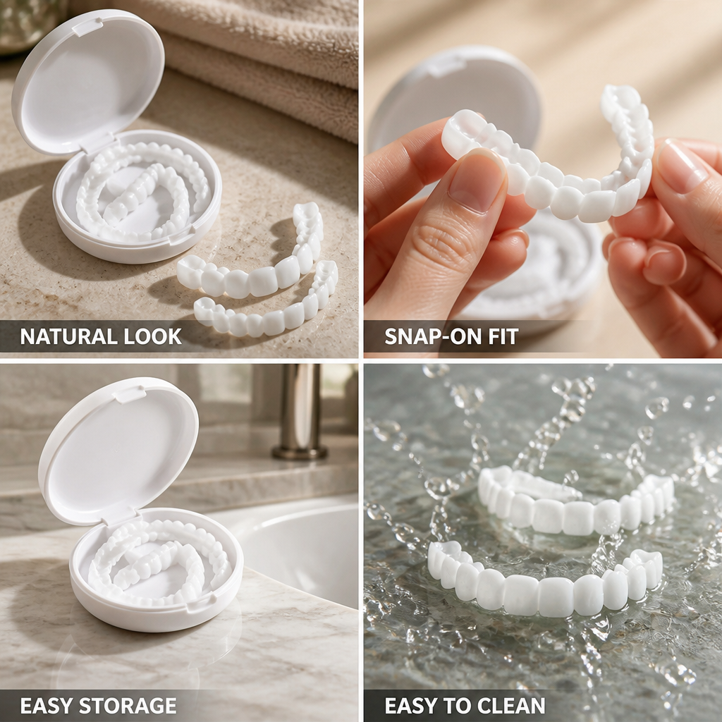 Snap-On Natural-Look Teeth Veneers (Top & Bottom) | elesira