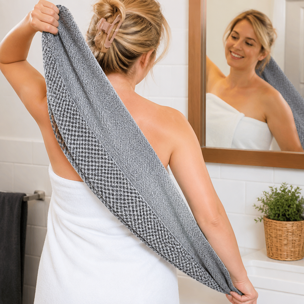Exfoliační ručník SilverSilk | Zažijte hebkou, čistou a zářivou pokožku při každém sprchování | elesira